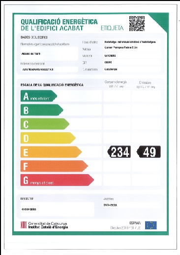 Dúplex en venda al Berguedà, Gironella-certificat energètic-Buscallà Immobiliària
